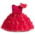 thumbnail image 1 of FAOWME Child Girls Tulle Pageant Dress Party Bow Knot Sleeveless Gown Dresses Red 1-2 Years, 1 of 5