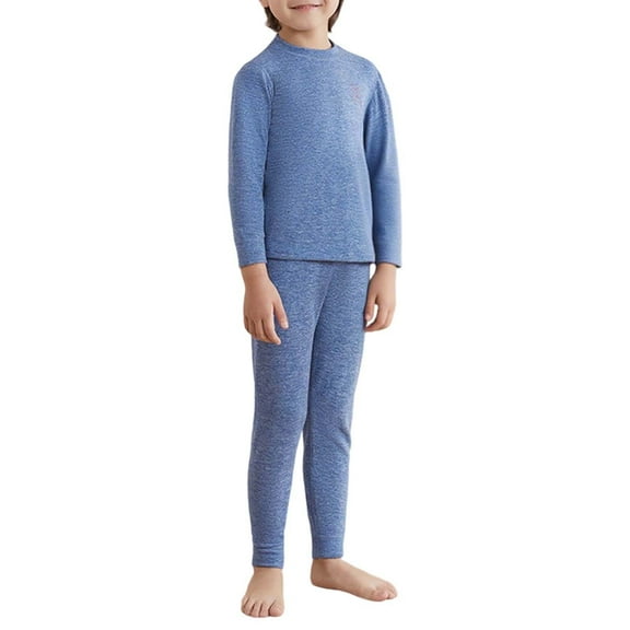 FAOWME Child Kids Thermal Outfit Sets Baby Autumn Clothes Fall Pants Kids Winter Long Sleeve O-Neck Tops Pants (3Y 12Y) Cozy Dailywear