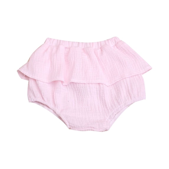 FAOWME Child Linen Blended Cute Flower Triangle Culottes Shorts Pink 90