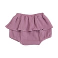 thumbnail image 1 of FAOWME Child Linen Blended Cute Flower Triangle Culottes Shorts Purple 100, 1 of 3