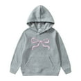 thumbnail image 1 of FAOWME Child Long Sleeved Hoodie With Printed Bow Tie Tops Pullover Sweatshirt Grey 11-12Years, 1 of 7