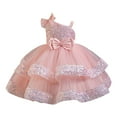 thumbnail image 1 of FAOWME Child Mesh Dress Birthday Stylish Little Girl Princess Dresses Light Pink 3-4 Years, 1 of 7