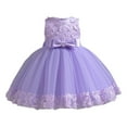 thumbnail image 1 of FAOWME Child Mesh Dress Stylish Little Girl Dress Sundress Purple 8-9 Years, 1 of 8
