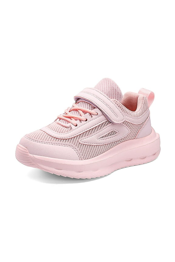 Child Net Breathable Solid Color Flying Woven Sports Shoes Sneakers For Boys Girls School Casual Lightweight Soft Soled Shoes Pink 10.5-11 Years