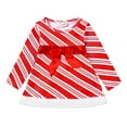 thumbnail image 1 of FAOWME Child Outfit Sets Girls Christmas Holiday Dress Candy Cane Striped Santa Dress For Baby Toddler Clothes Sets Breathable O-Neck Dailywear, 1 of 9