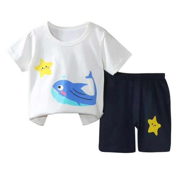 FAOWME Child Outfit Sets Summer Boys Girls Short Sleeved T Shirt Shorts Sets Boys Girls Two Piece Clothes Sets Comfort O-Neck Dailywear