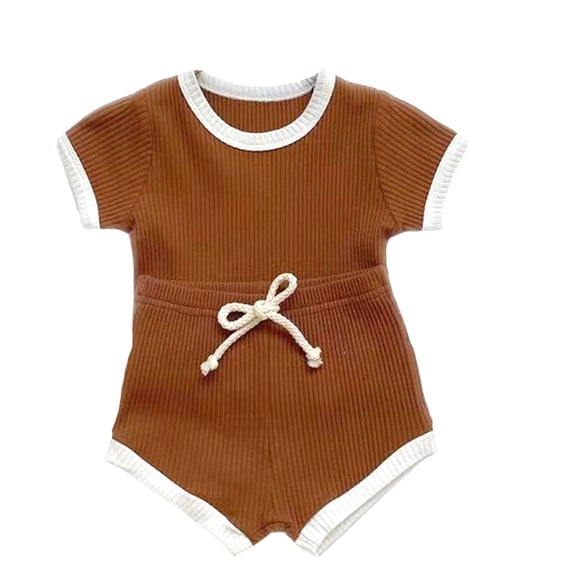 FAOWME Child Outfit Sets Summer Boys Girls Short Sleeved T Shirt Shorts Sets Boys Girls Two Piece Clothes Sets Cute O-Neck Dailywear