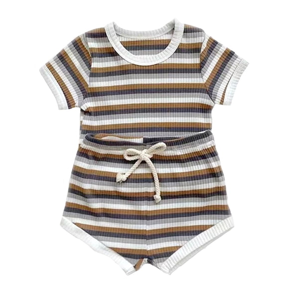 FAOWME Child Outfit Sets Summer Boys Girls Short Sleeved T Shirt Shorts Sets Boys Girls Two Piece Clothes Sets Fashionable O-Neck Dailywear