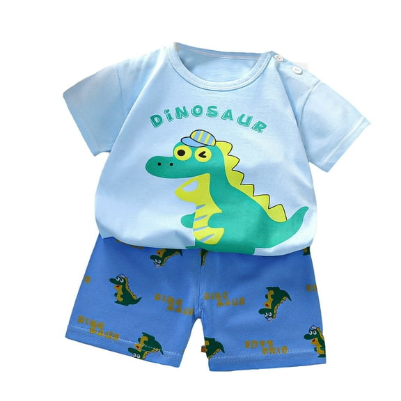 FAOWME Child Outfit Sets Summer Boys Girls Short Sleeved T Shirt Shorts Sets Boys Girls Two Piece Clothes Sets Leisure O-Neck Dailywear