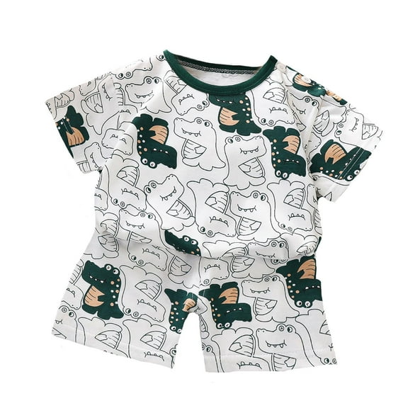 FAOWME Child Outfit Sets Summer Boys Girls Short Sleeved T Shirt Shorts Sets Boys Girls Two Piece Clothes Sets Leisure O-Neck Dailywear