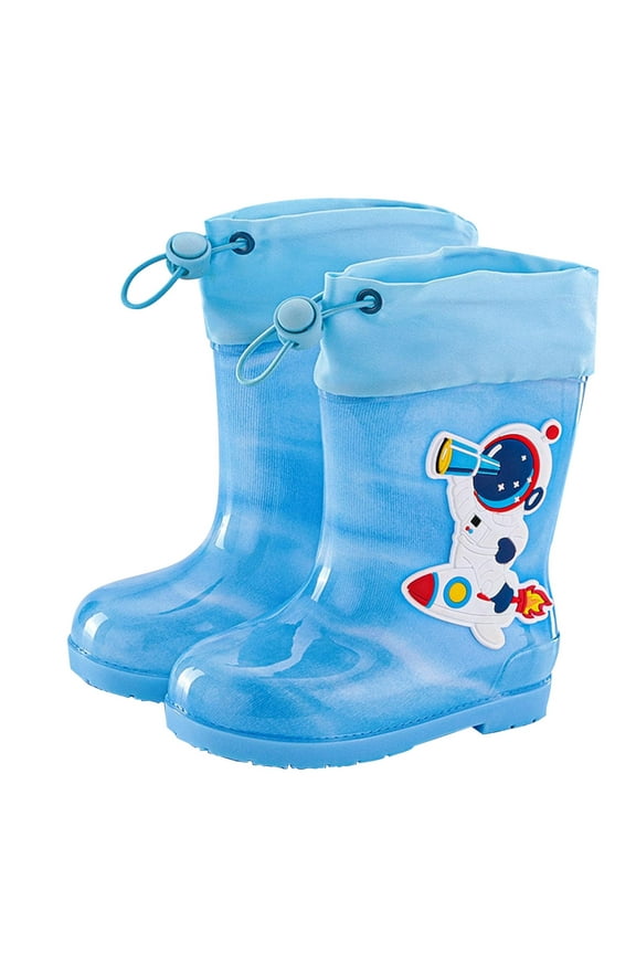 Child Rain Shoes Galoshes Cartoon Boys Girls Baby Rain Cartoon Boots Shoes Water Shoes Blue 7