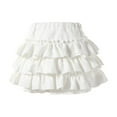 thumbnail image 1 of FAOWME Child Solid Color Fashion Personality Dress Full Skirt Girls Skirt White 3-4 Years, 1 of 7