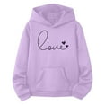 thumbnail image 1 of FAOWME Child Toddler Boys Girls Long Sleeve Letter Prints Warm Sweatshirt Hoodie Pullover Kids Tops Purple 8-9 Years, 1 of 6