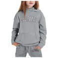 thumbnail image 1 of FAOWME Child Toddler Boys Girls Long Sleeve Solid Color Warm Hoodie Pullover Tops Pants Kids Outfits Sweat Suits Tracksuits Grey 3-4 Years, 1 of 4