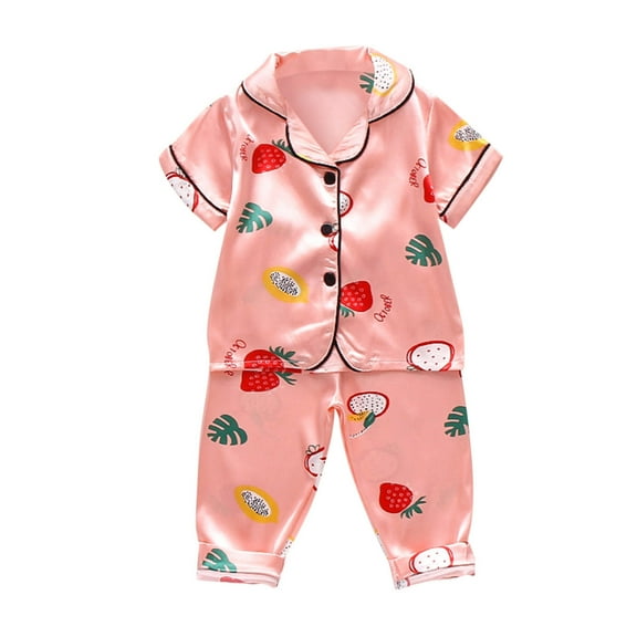 FAOWME Child Toddler Kids Baby Boys Girls Strawberry Tops Pants Outfits Clothes Sets Leisure O-Neck Dailywear