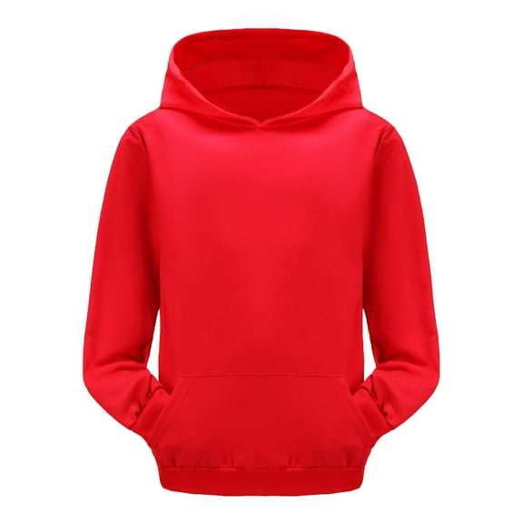 FAOWME Child Toddler Sweatshirt Hoodie Boys Girls Long Sleeve Prints Warm Pullover Kids Tops Red 6-7 Years