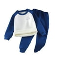 thumbnail image 1 of FAOWME Child Winter Girls Thermal Clothes Two Piece Outfit Sets Long Sleeve Tops And Pants Comfy Outfit Sets For Cold Weather Leisure O-Neck Dailywear, 1 of 3