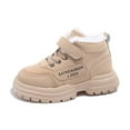 thumbnail image 1 of FAOWME Child Winter Solid Color Warm And Suede Casual Snow Boots Shoes Comfortable Non- Boots Khaki 11-11.5 Years, 1 of 8