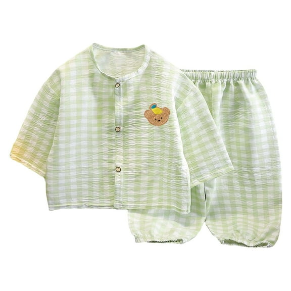 FAOWME Children Outfits Tops Pants Autumn Two Piece Sets Boys Girls Cloud Summer Cardigan Cartoon Home Suit Sets Clothes Sets Comfort O-Neck Dailywear