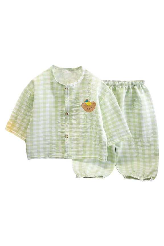 Children Outfits Tops Pants Autumn Two Piece Sets Boys Girls Cloud Summer Cardigan Cartoon Home Suit Sets Clothes Sets Stylish O-Neck Dailywear