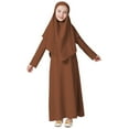 thumbnail image 1 of FAOWME Dress For Girls Long Sleeve Prayer Dress Hijab For Kids Girls Abaya Brown 7-8 Years, 1 of 3