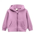 thumbnail image 1 of FAOWME Fall Baby Boy Girl Zip Up Hoodies Solid Color Hooded Sweatshirt Long Sleeve Jacket Casual Outerwear Fall Clothes Light 6-7 Years, 1 of 3