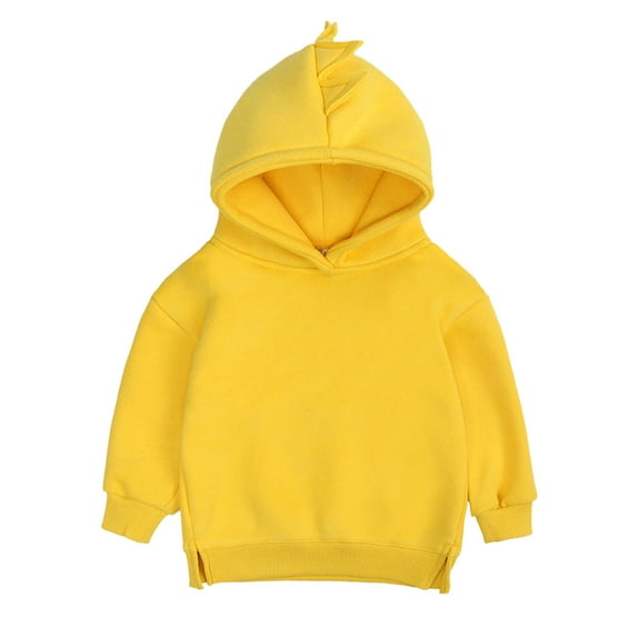 FAOWME Fall Baby Boy Zip Up Hoodies Solid Color Hooded Sweatshirt Long Sleeve Jacket Casual Outerwear Fall Clothes Yellow 3-4 Years
