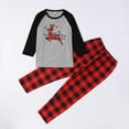 thumbnail image 1 of FAOWME Family Matching Christmas Pajamas Set Outfits Long Sleeve Round Neck Reindeer Print Top And Pant Comfortable Soft Sleepwear For Child Kids-Grey 12Y, 1 of 8