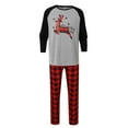 thumbnail image 1 of FAOWME Family Matching Christmas Pajamas Set Outfits Long Sleeve Round Neck Reindeer Print Top And Pant Comfortable Soft Sleepwear For Men Dad-Grey Xxl, 1 of 6
