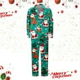 thumbnail image 1 of FAOWME Family Matching Christmas Pajamas Set Outfits Long Sleeve Turndown Collar Santa Claus Print Buttons Top And Pant Comfortable Soft Sleepwear For Men Dad-Green L, 1 of 8