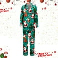thumbnail image 1 of FAOWME Family Matching Christmas Pajamas Set Outfits Long Sleeve Turndown Collar Santa Claus Print Buttons Top And Pant Comfortable Soft Sleepwear For Women Mom-Green S, 1 of 6