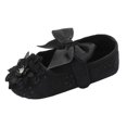 thumbnail image 1 of FAOWME Fashion Girls Princess Style Exquisite Solid Color Flower Bow Shoes Baby Toddler Shoes Black 0-6 Months, 1 of 4