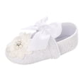 thumbnail image 1 of FAOWME Fashion Girls Princess Style Exquisite Solid Color Flower Bow Shoes Baby Toddler Shoes White 12-18 Months, 1 of 4