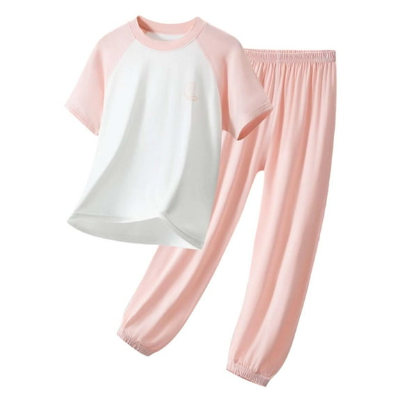 FAOWME Fiber Boys Outfits Comfortable Kids Outfits Long Sleeve Tops With Pants Home For Children Soft Breathable Two Piece Outfits Clothes Sets Comfort O-Neck Dailywear