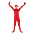 thumbnail image 1 of FAOWME Full Body Zantai Jumpsuit Stage Seamless Stretchy Bodysuit Jumpsuit For Performances Cover Face Design Red 120, 1 of 2