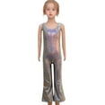 thumbnail image 1 of FAOWME Girls Boys Sequin Tight Stretch Jumpsuit Onesie Sleeveless Crew Neck Trousers Bottoms Black 9-10Years, 1 of 6