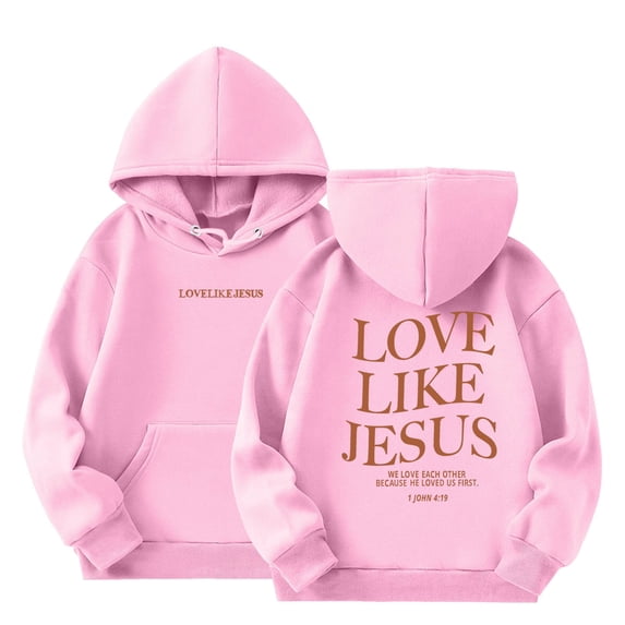 FAOWME Girls Casual Long Sleeve Hoodies Cute Oversized Pocket Sweatshirt Tops Pink 6-7 Years