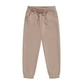 thumbnail image 1 of FAOWME Girls Fall Long Pants Sports Elastic Children Pants Boys Trousers Beige 3-4 Years, 1 of 4
