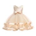 thumbnail image 1 of FAOWME Girls Flower Dresses For Wedding Party Pageant Princess Dress Rose Gold 5-6 Years, 1 of 7