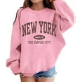 thumbnail image 1 of FAOWME Girls Graphic Prints Sweatshirt Crewneck Long Sleeve Cute Drop Shoulder Pullover Tops Pink 8-9 Years, 1 of 5