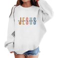 thumbnail image 1 of FAOWME Girls Graphic Prints Sweatshirt Crewneck Long Sleeve Cute Drop Shoulder Pullover Tops White 5-6 Years, 1 of 4
