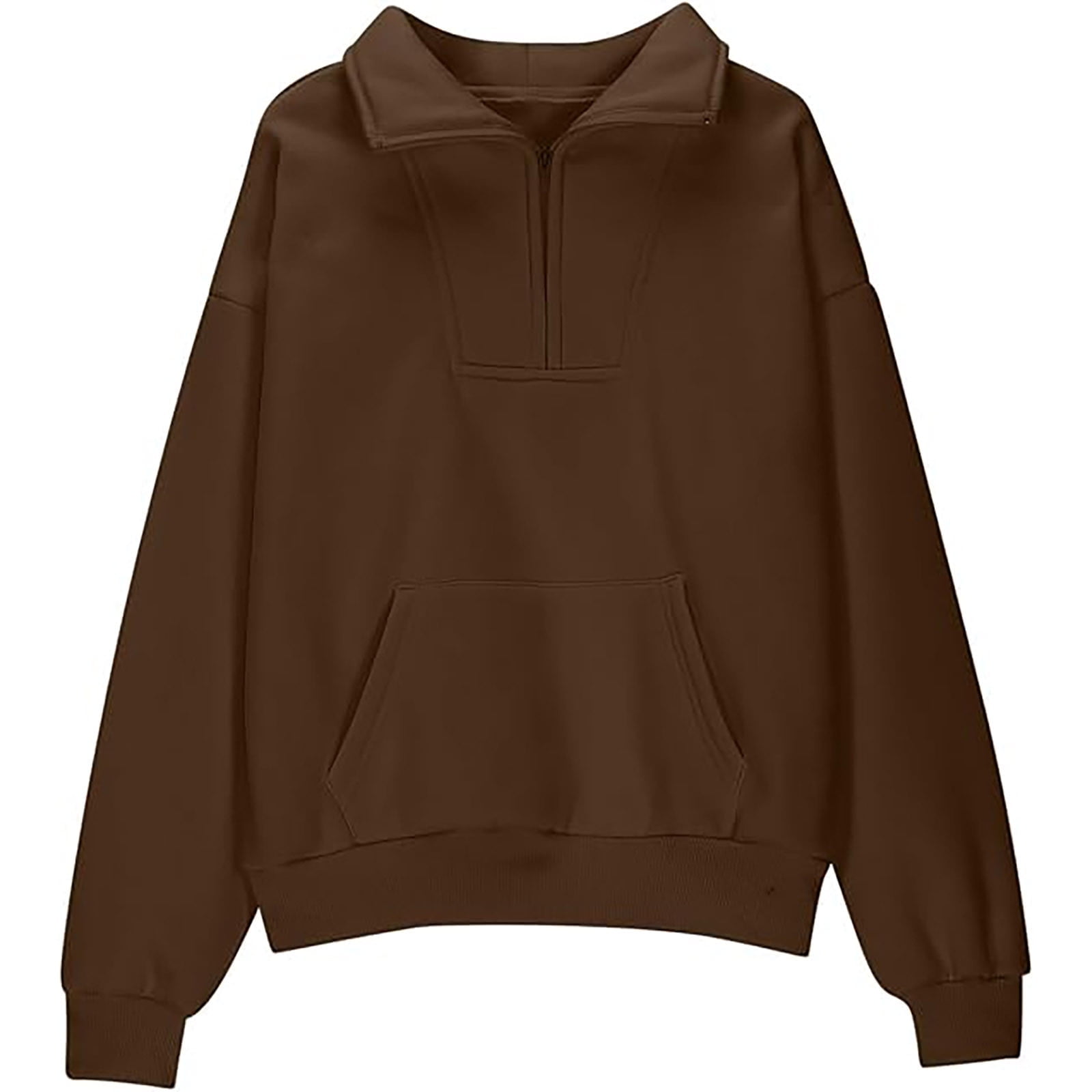 FAOWME Girls Half Zip Sweatshirt Quarter Zip Pullover With Pocket