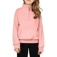 thumbnail image 1 of FAOWME Girls Half Zip Sweatshirt Quarter Zip Pullover With Pocket Hoodie Fall Tops Teen Girls Pink 13-14 Years, 1 of 7