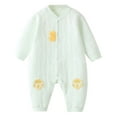 thumbnail image 1 of FAOWME Girls Long Sleeve Pullover Romper Cute Little Embroidery Pattern Sweatshirt Bodysuits Romper Green 6-9 Months, 1 of 3