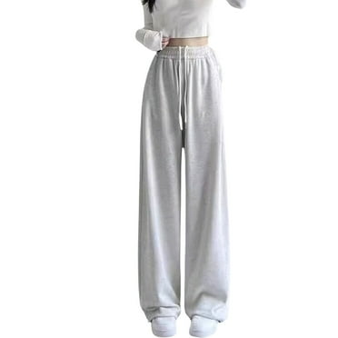 FAOWME Girls Pants Drawstring Elastic Sweatpants Pants Trousers Active Joggers Warm Sweatpants Pants Trousers For Kids Grey 13-14 Years