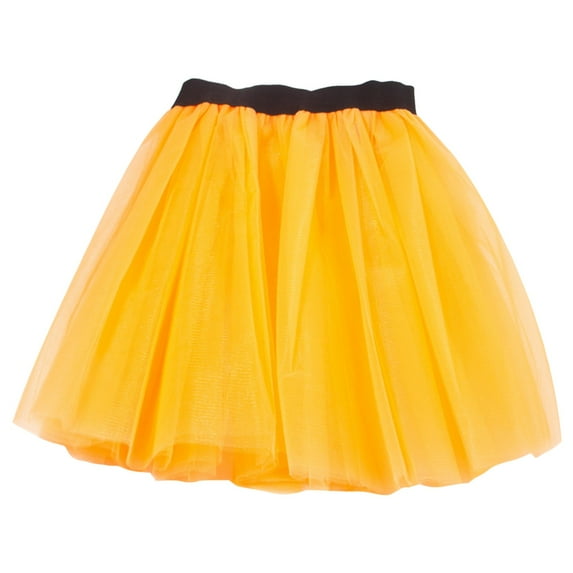 FAOWME Girls Pommel Skirt Three Lined With Skirt Ballet Dance Skirt Tutu Skirt Orange One Size