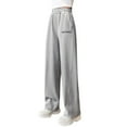 thumbnail image 1 of FAOWME Girls Sweatpants Pants Trousers Child Casual Soft Loose Straight Pants Wide Leg Pants Grey 10-12 Years, 1 of 7