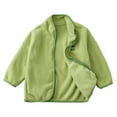 thumbnail image 1 of FAOWME Girls Toddler Full Zip Jacket Coats Tops Green 18-24 Months, 1 of 2