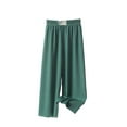 thumbnail image 1 of FAOWME Girls Wide Leg Pants Elastic High Waisted Casual Trousers For Kids Summer Flowy Stretchy Palazzo Pants Dark Green 11-12 Years, 1 of 4