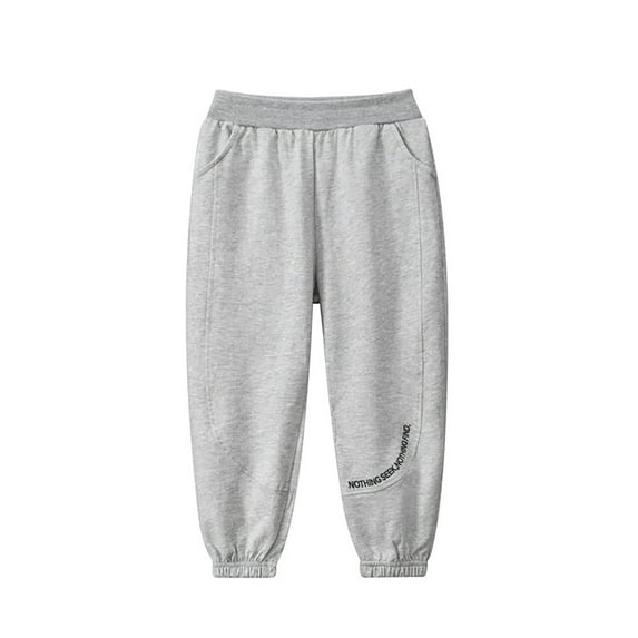 FAOWME Fall 2025 Pants Boys Girls Track Pants Grey 4-5 Years